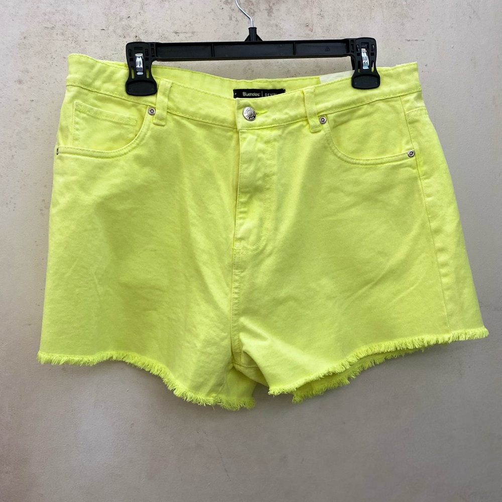 Neon denim shorts